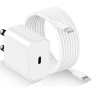 20W Type C Fast Charger PD USB C Wall Adapter Compatible for iPhone 14/14 Plus/14 Pro/14 Pro Max/13/12/12 Pro Max/11/Xs Max/XR/X,AirPods Pr, iPad/iPad mini, and More (White) with Cable