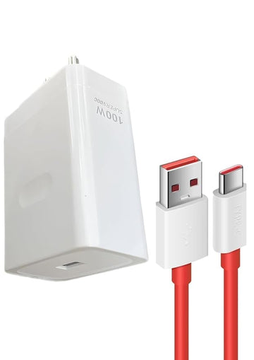 Original Rapid Fast Charger 100W Adapter with Cable Compatible with OnePlus | Nord 2 | Nord 2T | Nord 2 5G | 10 Pro | 10T | 10 Pro 5G | (Cable Included) | SuperVOOC