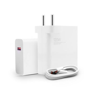 Mi Xiaomi Original 120W HyperCharge Adapter with 6A Cable – Fast Charging for Mobile, Laptop & MacBook – White