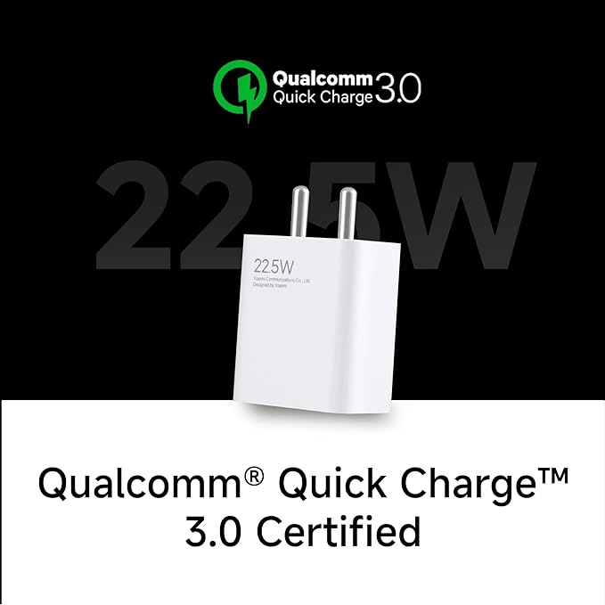 MI Xiaomi 22.5W Fast Charger with USB-C Cable, Quick Charge 3.0 Power Adapter Compatible with Redmi Note Series, Poco, Mi, Any Type C Devices - with Power Delivery (White)