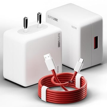 100W SUPERVOOC Charger for Oneplus | 100W Warp/Dash/Supervooc Adapter with Type C Dash Cable Compatible for Oneplus 13/13R/12/12R/11/11R/10/10 Pro/9/9 Pro/ 9R/ 8/ 8T/7/Nord/CE 3 & Other Devices
