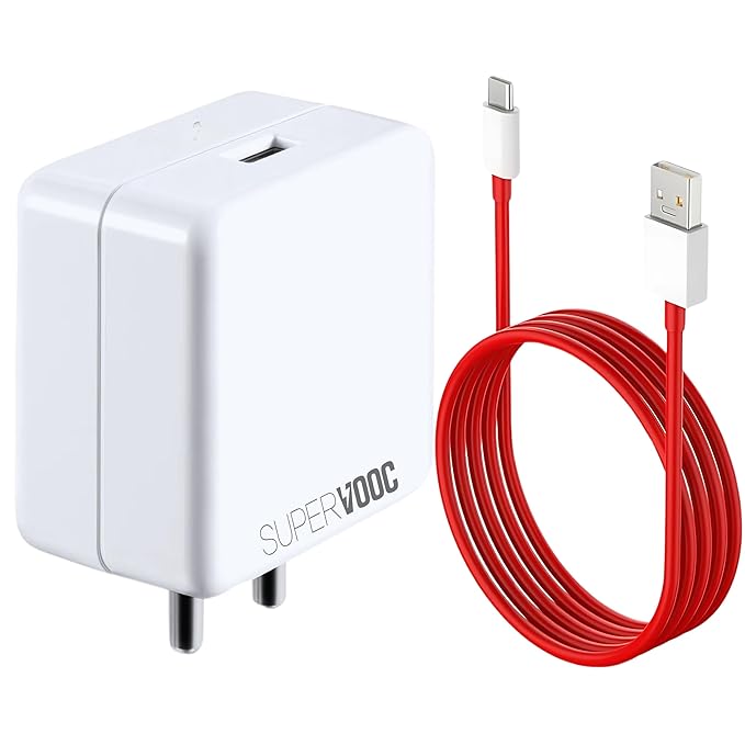 WSOKO 85W SUPERVOOC Charger with Type C Cable 100 cm Compatible with Infinix, Realme, Redmi, Nothing, Pixel & Other Smartphones | C Type Charger Supports Dash,Warp, Vooc, 85 w Charger, White