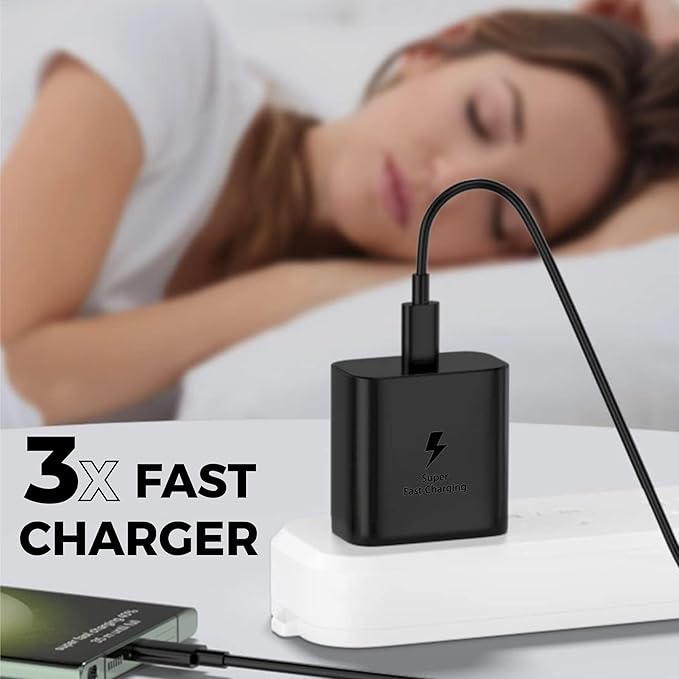 45W Super Fast Charger Compatible with Samsung Galaxy S24/S23/S22/S21/S20 (Ultra/Plus/Fe), Note 20/20+/10(All Series), Z Fold/Flip/S/A/F/M Series | Type C PD 3.0 Charger Adapter,Black