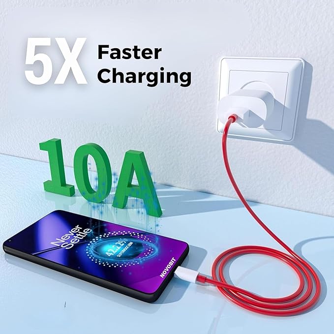 80W SUPERVOOC Fast Charger with Type-C Cable | 80W USB Charger for OnePlus, Realme, Oppo, Redmi, Xiaomi, Poco, iQOO, Samsung & More | Supports Dart, Dash, Warp, Vooc, SuperVooc, QC 3.0 Charge (Combo