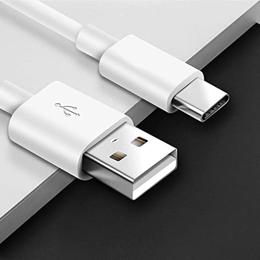 WSOKO Original Usb Type-C Cable For Samsung Galaxy A20S,A21,A21S,A30 Usb Cable Like Type-C Cable|C-Type Charger Cable|Type-C Data Sync Cable|Type C To Usb-A Cable (White)