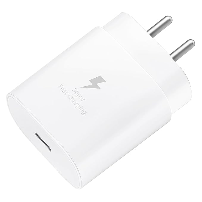 Original 25W Type C Adapter Compatible with Samsung A35/M35/A53/M55/FM15/ F15/A15/A14/M14/F14/A34/M34/F34/S24 Ultra/S23/S23 fe/S21 fe 5G/Z fold/flip/6/5/4/3-White