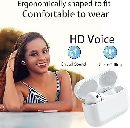 WSOKO Wireless Earbuds(2nd Generation),Touch Control, Active Noise Cancellation Bluetooth in-Ear Headphones,High-Fidelity Sound,40H Playtime, for iPhone Wireless Bluetooth Headphone AirPods Pro 2 White