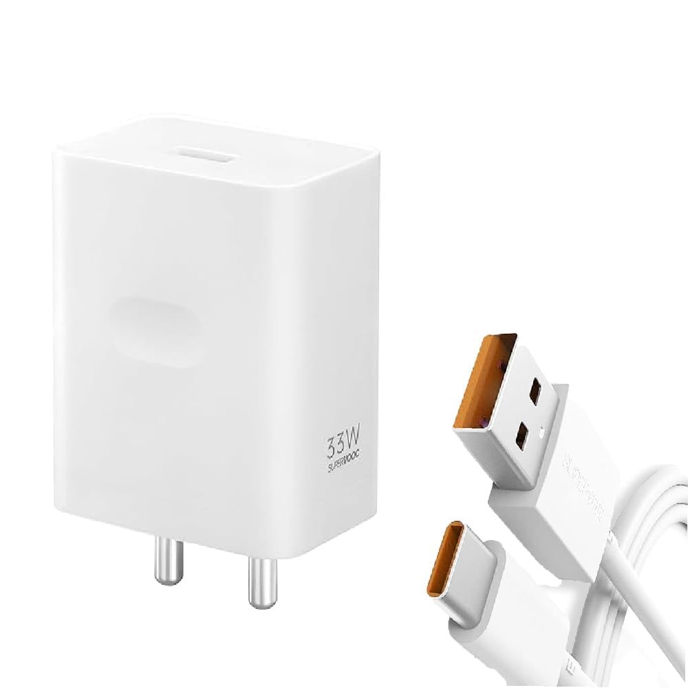 Original 33W SuperVOOC Charger Set with USB to Type-C Cable – Compatible with Oppo A76, F21s Pro 5G, Reno Series – (2024INC0636)