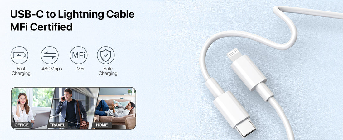 WSOKO  USB C to Lightning Cable 1M [Apple Mfi Certified] iPhone Fast Charger Cable USB-C Power Delivery Charging Cord for iPhone 14/13/12/12 Pro Max/12 Mini/11/11Pro/Xs/Max/Xr/X/8/8Plus/iPad