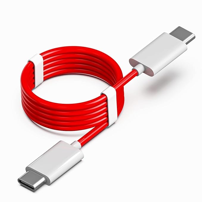 WSOKO Oneplus Original Fast 80W USB C to Type C Data Sync Fast Charging Charger Cable for One Plus 12,12r,11,11r,10r,10t,10,10 pro,9 Pro,8,8T,7t,7t Pro,6,Nord,4,3,2,2t,Ce2 Lite,Ce3 lite, Red