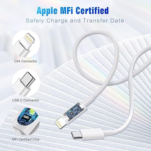 Apple iPhone 6S Mobile Charger With Lightning To Usb Charge and Data Sync Lightning Cable 1M White